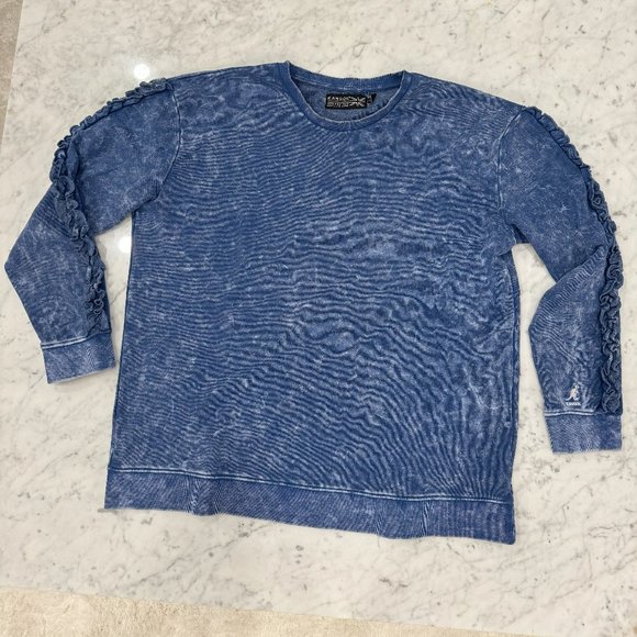 Women's Kangol Sweatshirt with Ruffled Sleeves - Picture 1 of 3